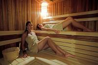 Sauna im Hotel Historia Veszprem mit Wellnessleisten